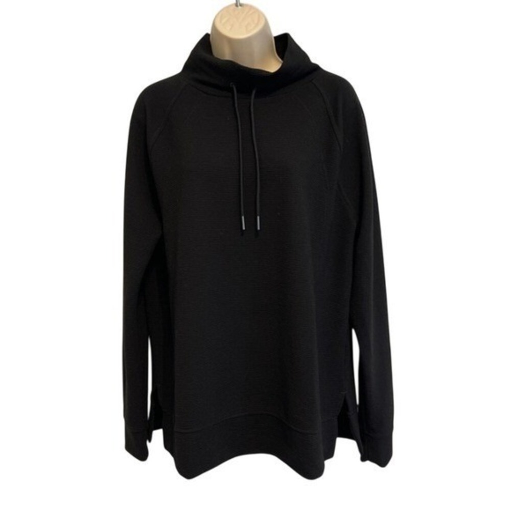 The Limited Womens Black Funnel Neck Textured Ribbed Sweatshirt Pullover Size M‎